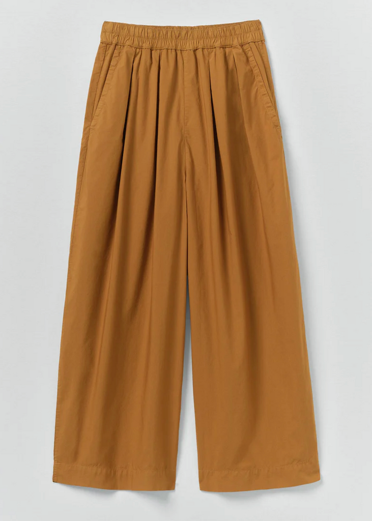 TOAST | Pleated Pull On Cotton Poplin Trousers | Dhal