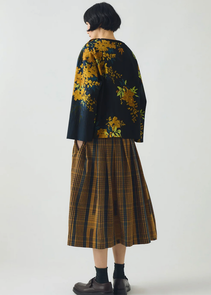 TOAST | Space Dyed Check Wrap Skirt