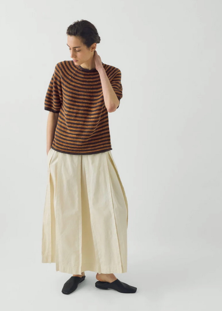 TOAST | Stripe Cotton Linen Knitted Tee