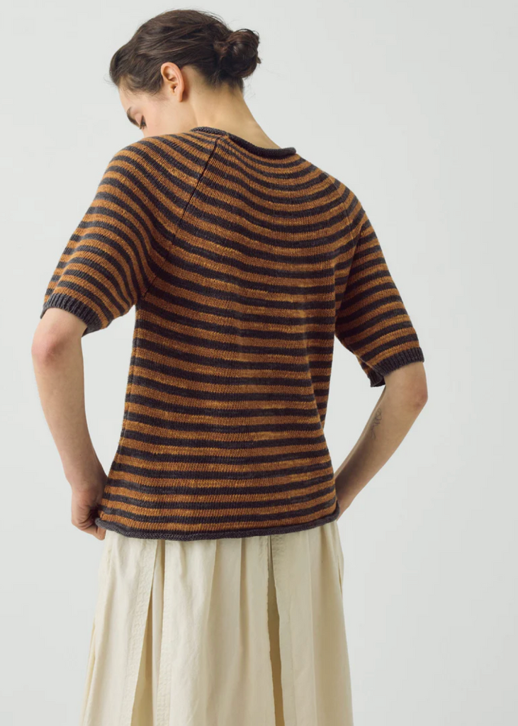TOAST | Stripe Cotton Linen Knitted Tee