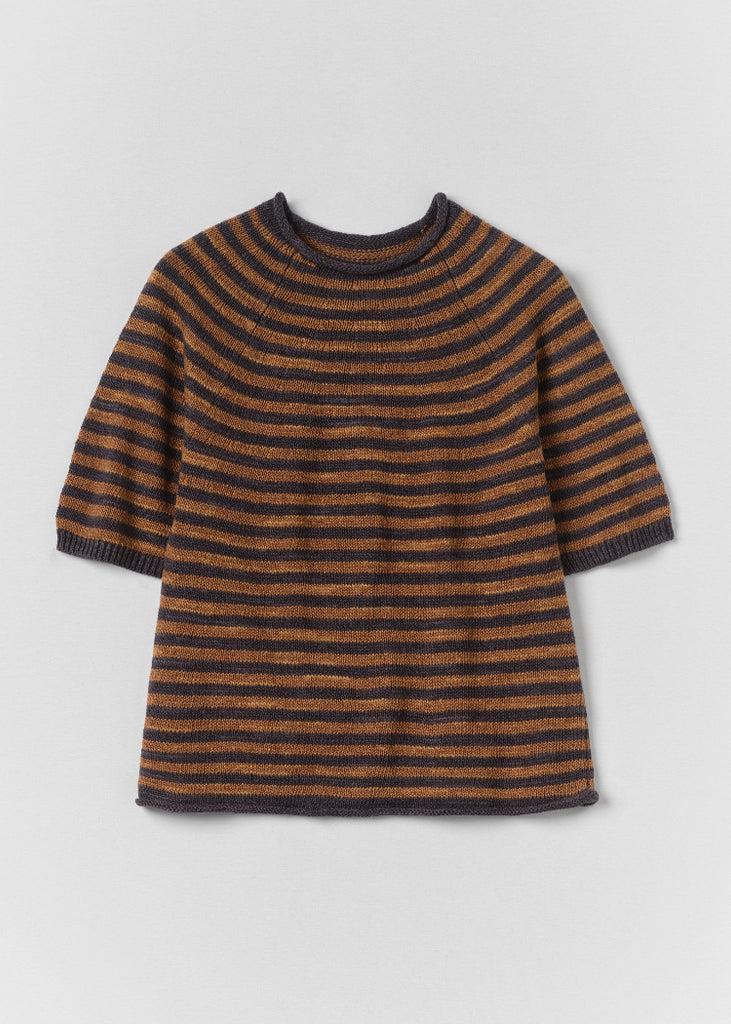 TOAST | Stripe Cotton Linen Knitted Tee