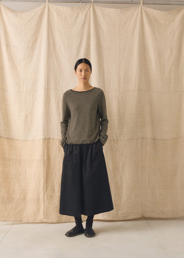 TOAST | Stripe Wool Cashmere Neat Sweater