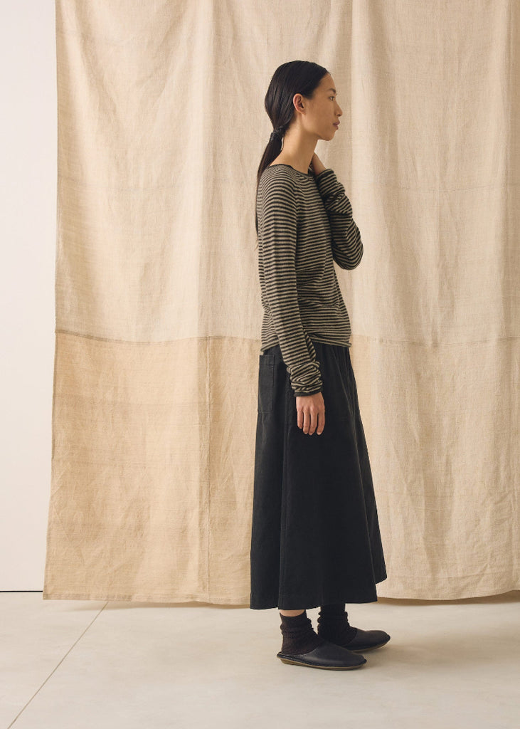 TOAST | Stripe Wool Cashmere Neat Sweater