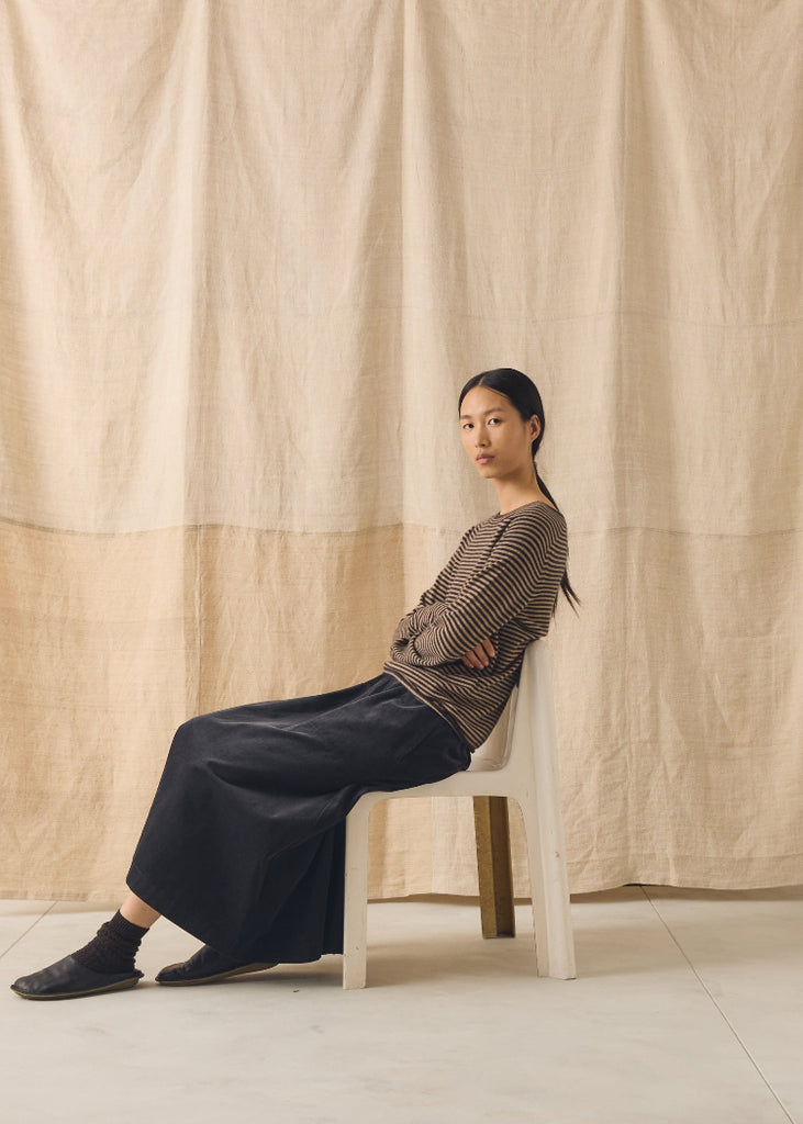 TOAST | Stripe Wool Cashmere Neat Sweater