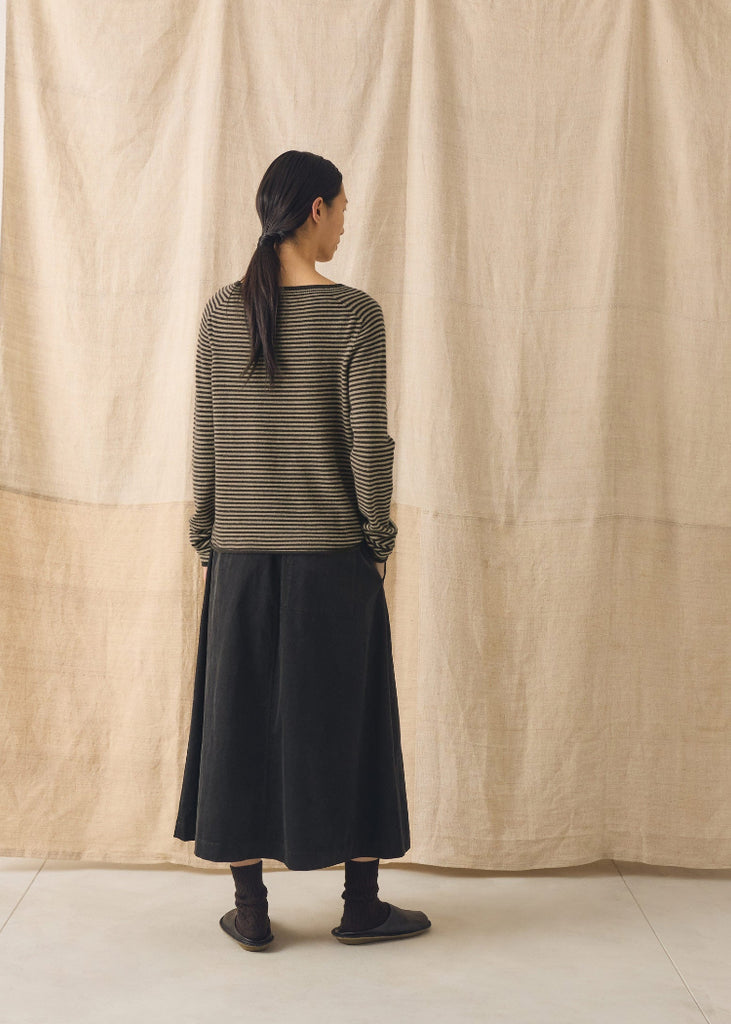 TOAST | Stripe Wool Cashmere Neat Sweater