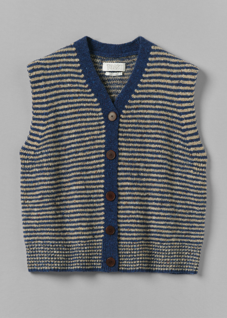 TOAST | Striped Donegal V Neck Tank