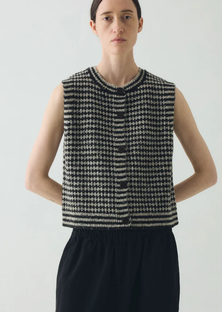 TOAST | Striped Donegal Wool Buttoned Tank