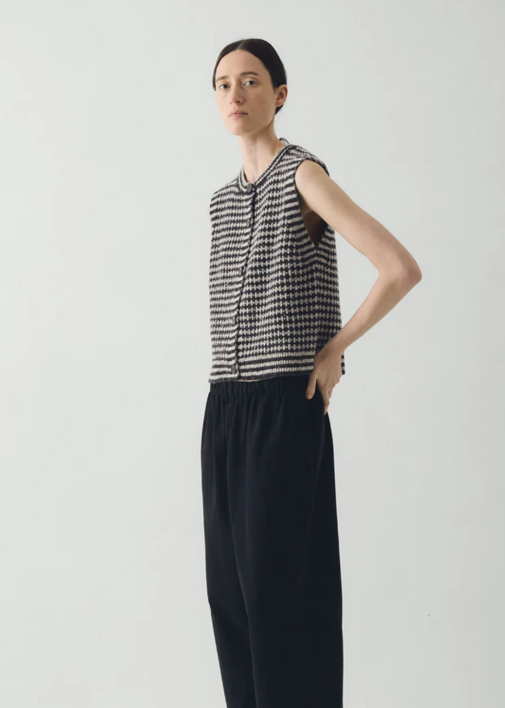 TOAST | Striped Donegal Wool Buttoned Tank