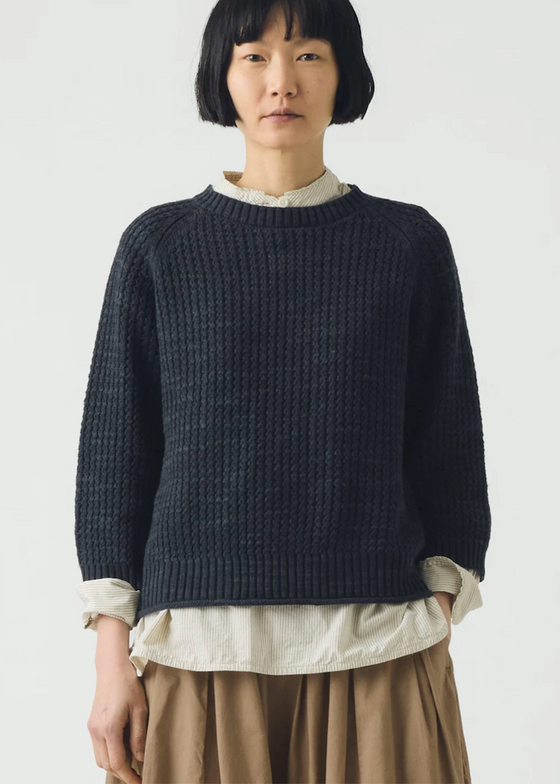 TOAST | Textured Rib Linen Cotton Sweater