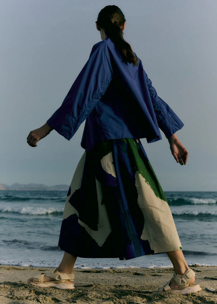 TOAST | Washi Print Cotton Linen Skirt