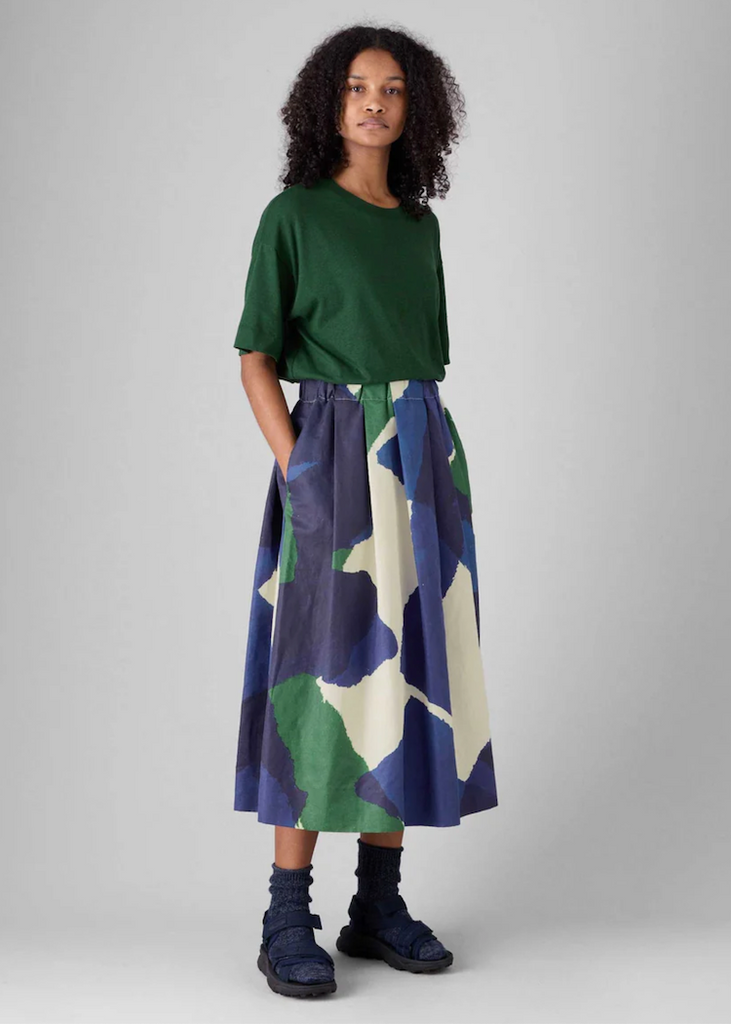 TOAST | Washi Print Cotton Linen Skirt