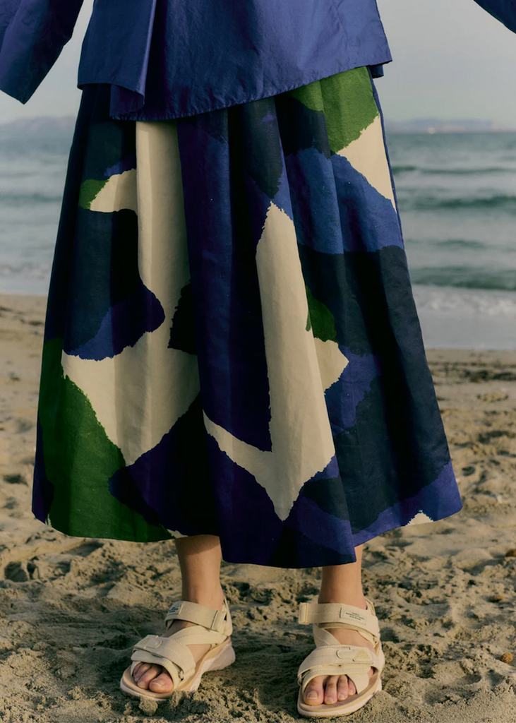 TOAST | Washi Print Cotton Linen Skirt