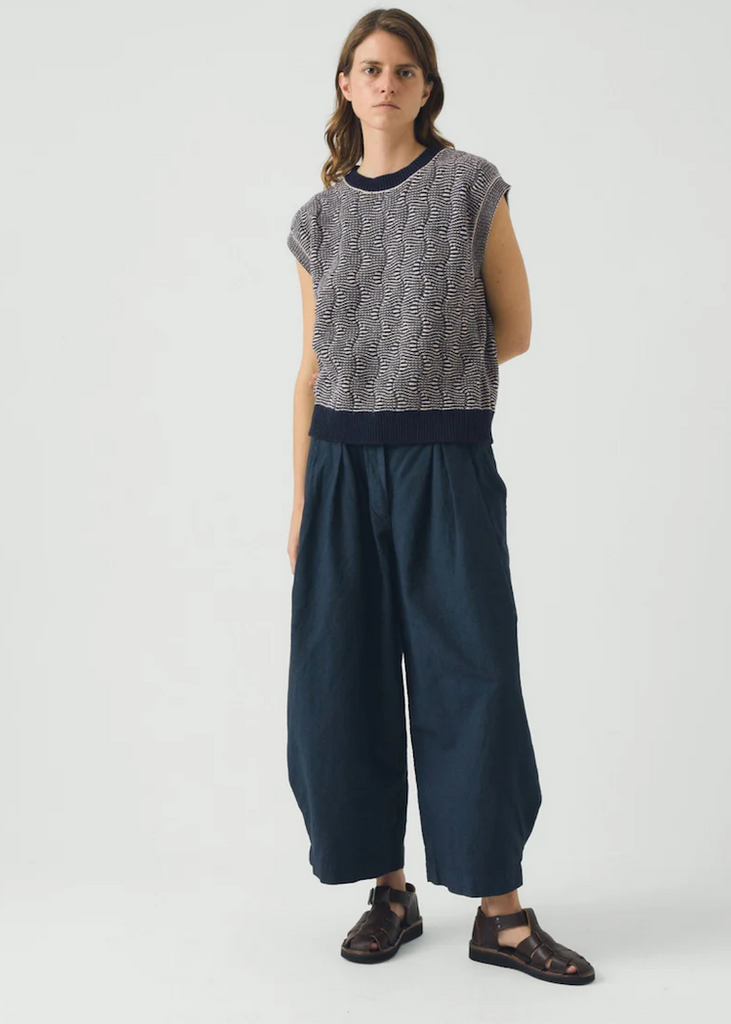 TOAST | Wavey Stripe Knitted Wool Cotton Top