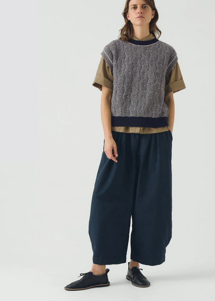 TOAST | Wavey Stripe Knitted Wool Cotton Top