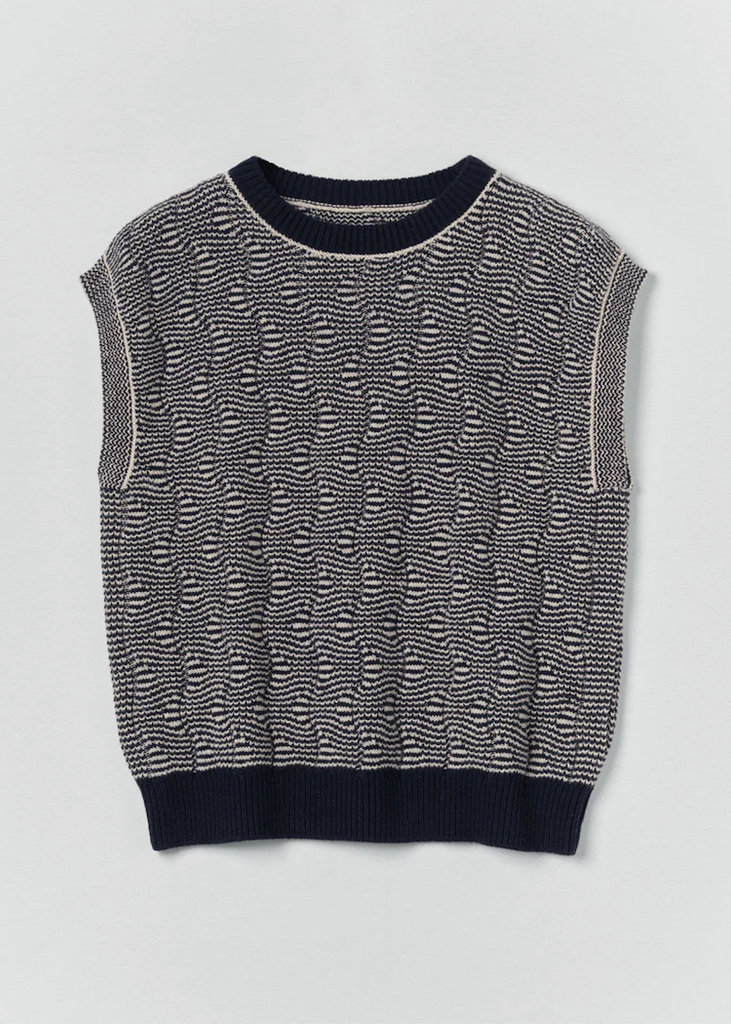TOAST | Wavey Stripe Knitted Wool Cotton Top