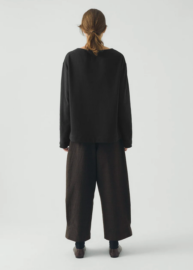 TOAST | Wide Leg Check Cotton Wool Trousers