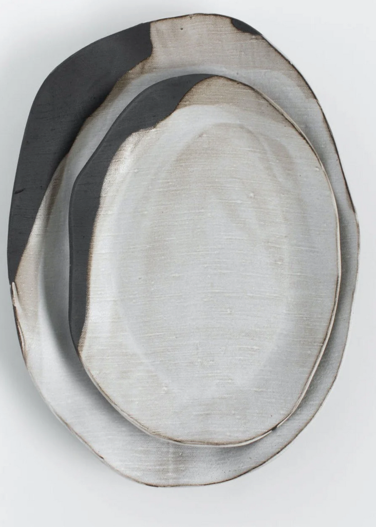 Tagliaferro Ceramics | Medium Oval Platter Rustic Pour Over