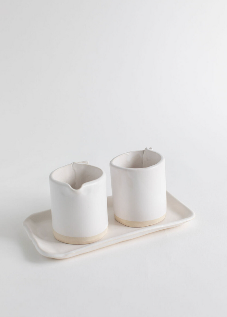 Tagliaferro Ceramics | Sugar Creamer Set White Matte