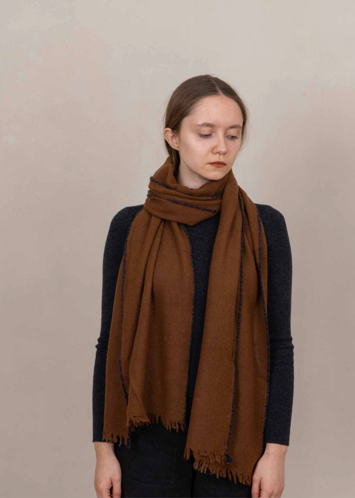 Oats + Rice | Weaver Cashmere Scarf | Tawny