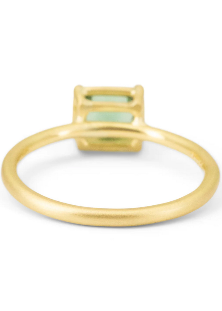 Erin Cuff Jewelry | Teal Tourmaline Basket Ring | 18k