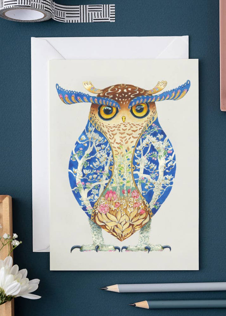 The DM Collection | Spot Bellied Owl Greetings Card
