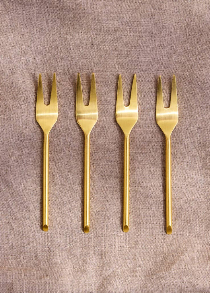 Thin Gold Small Forks| Set of 4