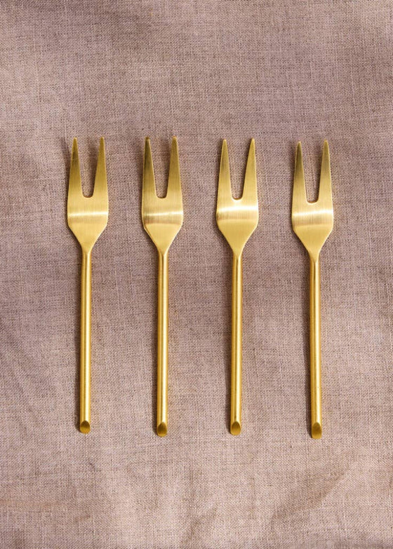 Thin Gold Small Forks| Set of 4