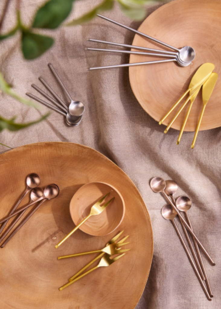 Thin Gold Small Forks| Set of 4