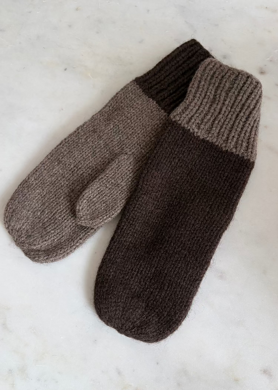 Dinadi | Yak Handknit Mittens | Two Tone
