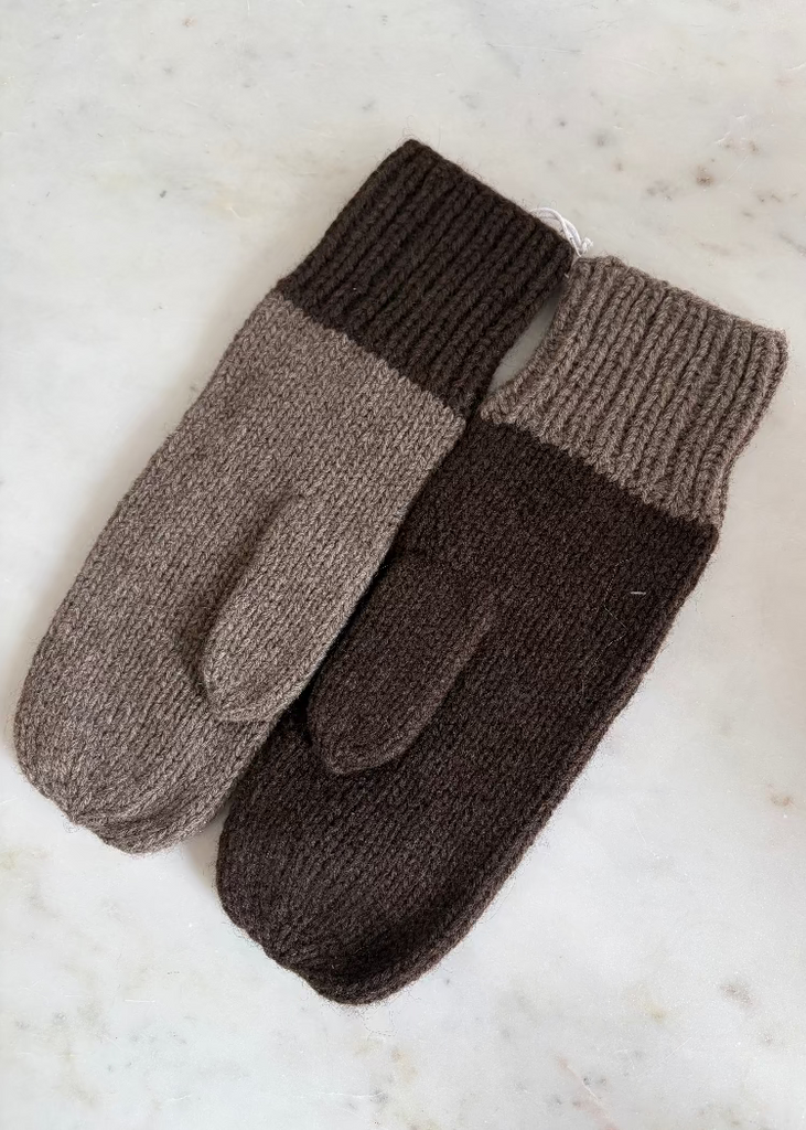 Dinadi | Yak Handknit Mittens | Two Tone