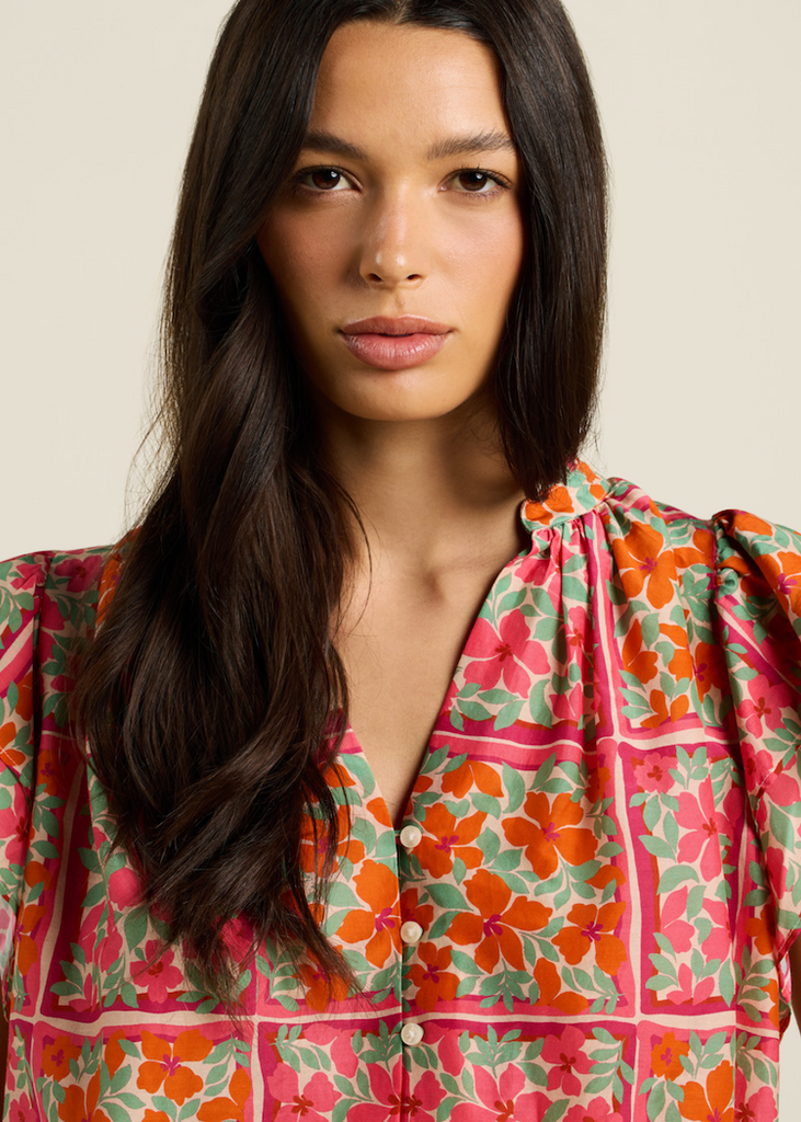 Trovata | Violette Blouse in Botanic Tile
