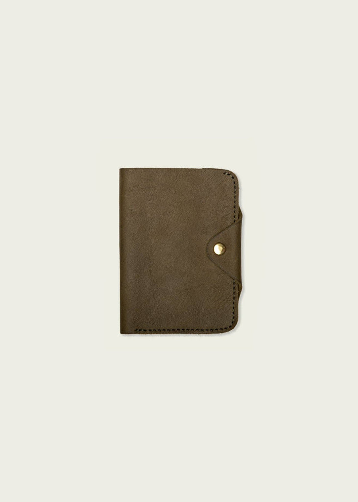 WP Standard | Leather Snap Passport Travel Wallet | Olive