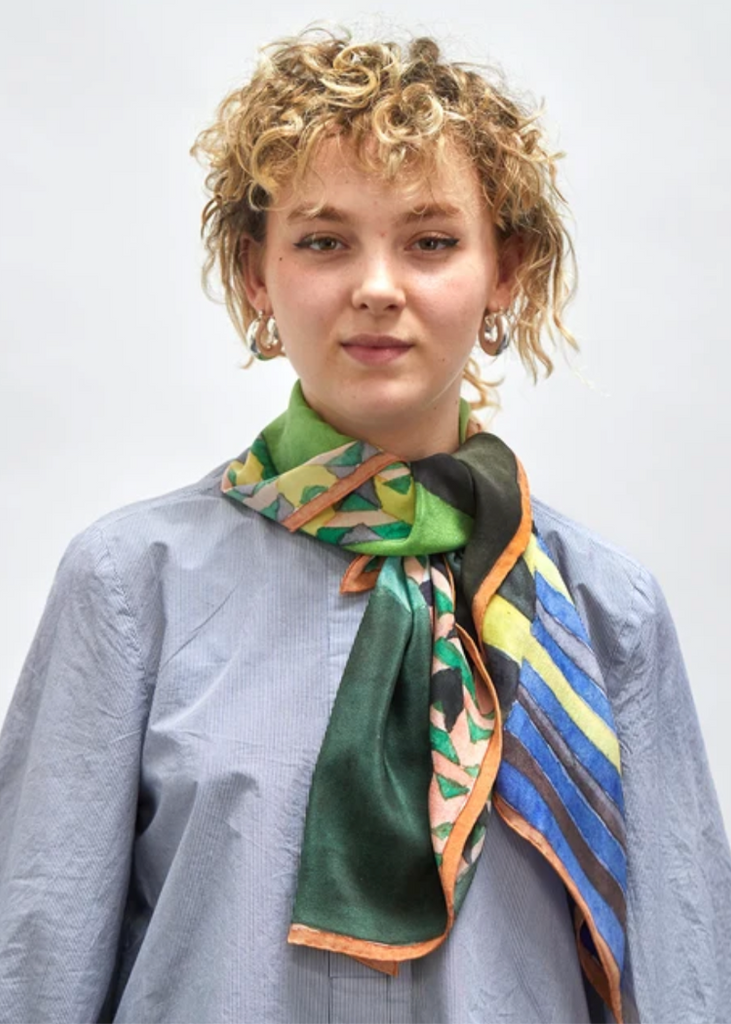 Wallace + Sewell | Byzantine Printed Silk Scarf | Mid Green