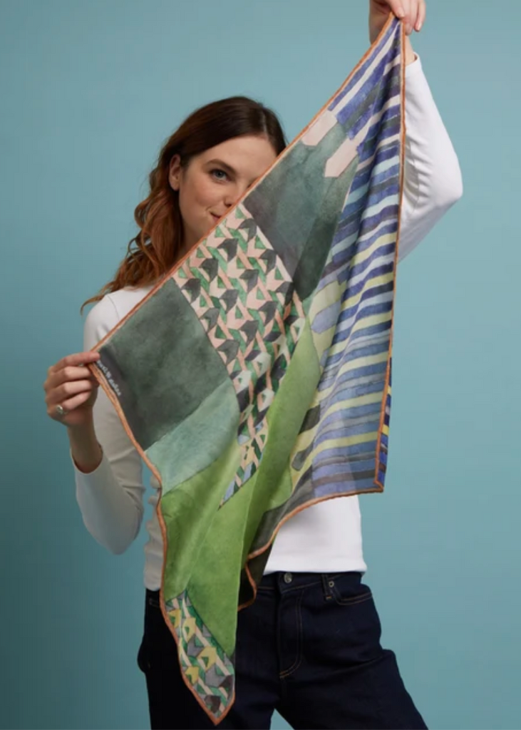 Wallace + Sewell | Byzantine Printed Silk Scarf | Mid Green
