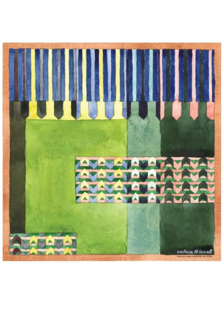 Wallace + Sewell | Byzantine Printed Silk Scarf | Mid Green