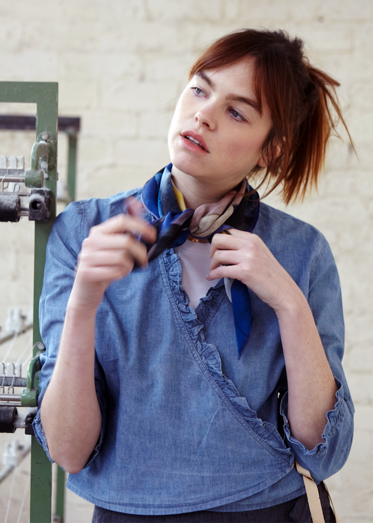 Wallace + Sewell | Grid Printed Silk Scarf