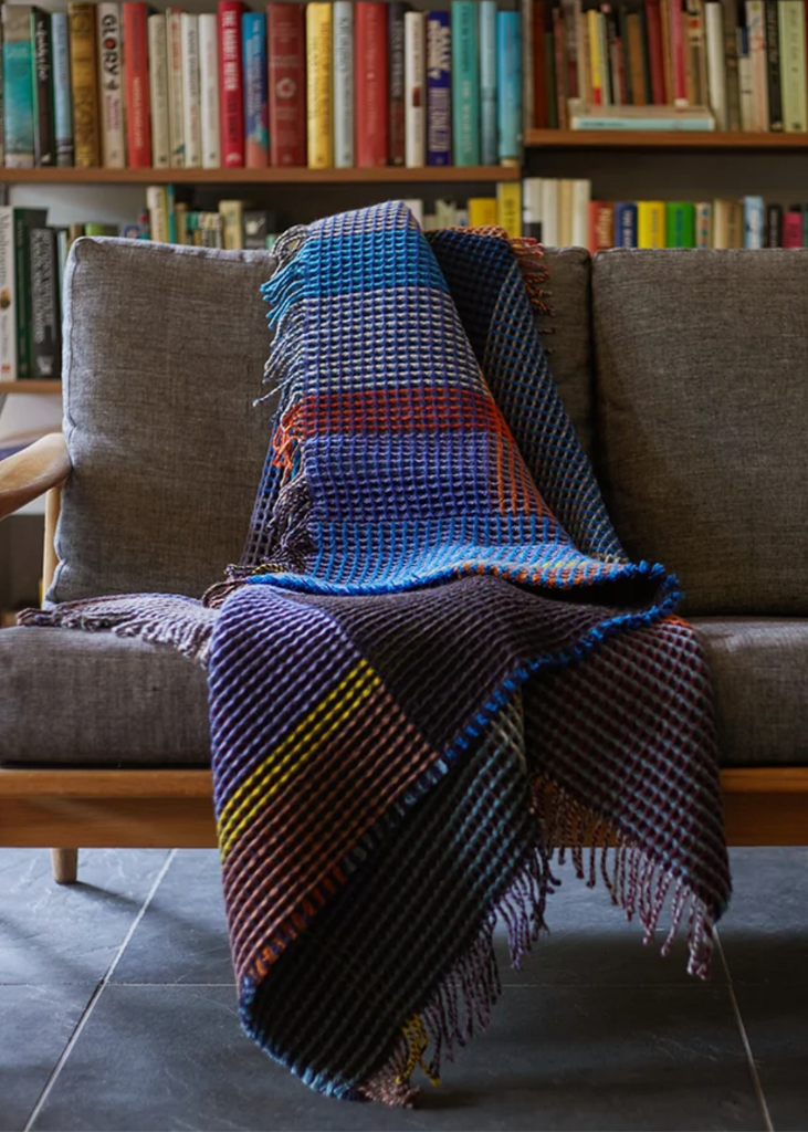 Wallace + Sewell | Mavis Honeycomb Throw | Mid Blue