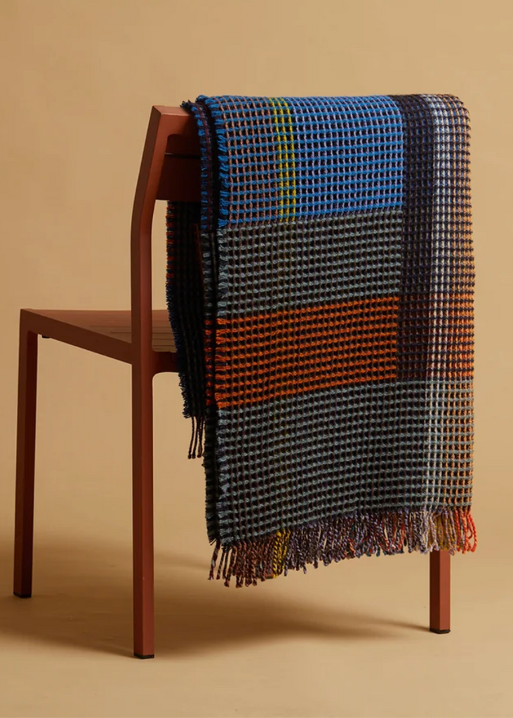 Wallace + Sewell | Mavis Honeycomb Throw | Mid Blue