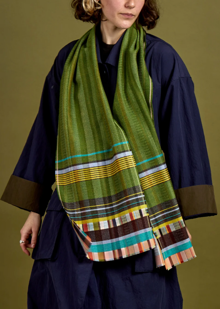 Wallace + Sewell | Phyllis Silk + Lambswool Scarf | Dill
