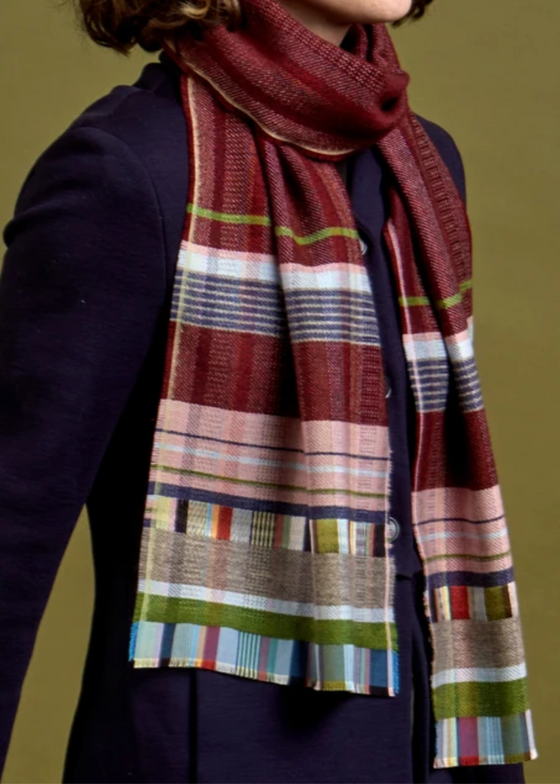 Wallace + Sewell | Phyllis Silk + Lambswool Scarf | Loganberry