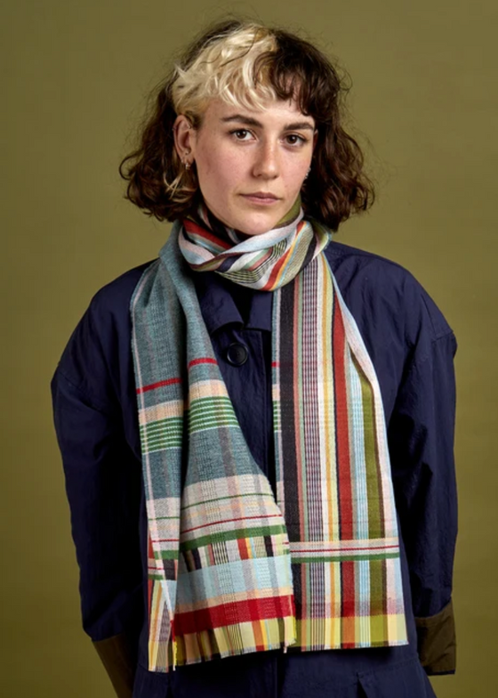 Wallace + Sewell | Phyllis Silk + Lambswool Scarf | Stream
