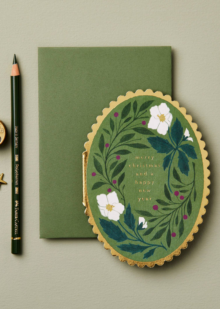 Wanderlust Paper Co | Green Flora 'Merry Christmas' Card