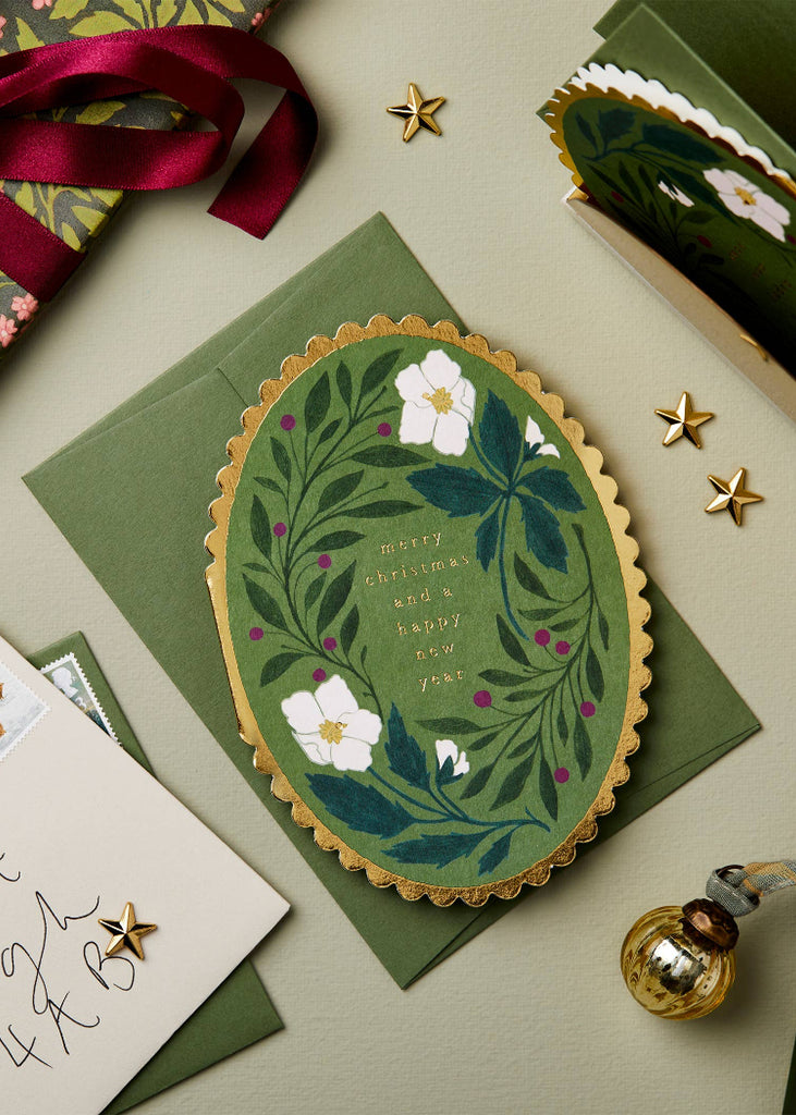 Wanderlust Paper Co | Green Flora 'Merry Christmas' Card