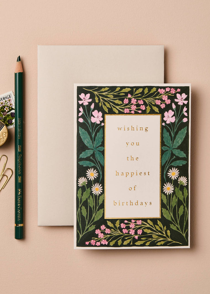 Wanderlust Paper Co | Meadow Border 'Happiest of Birthdays' Card