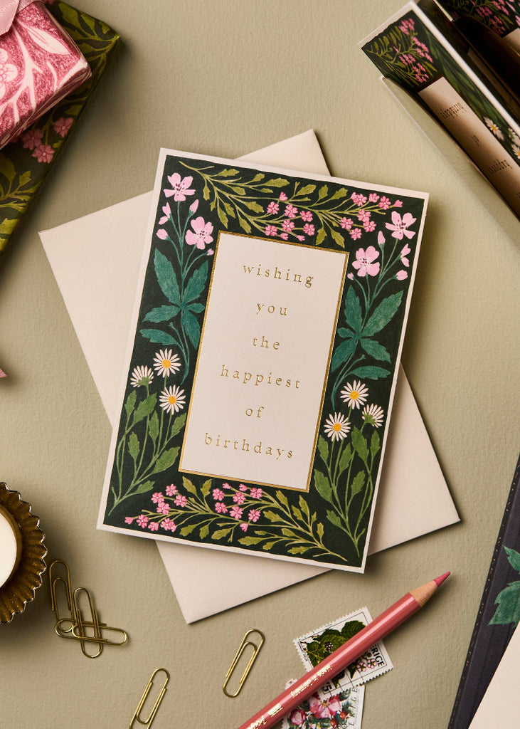 Wanderlust Paper Co | Meadow Border 'Happiest of Birthdays' Card