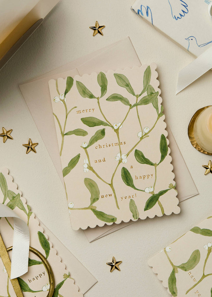 Wanderlust Paper Co | Mistletoe 'Merry Christmas' Card