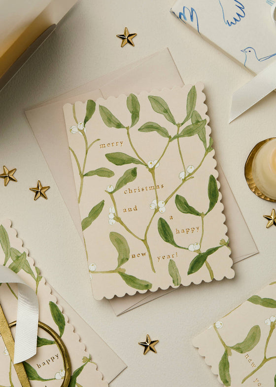 Wanderlust Paper Co | Mistletoe 'Merry Christmas' Card