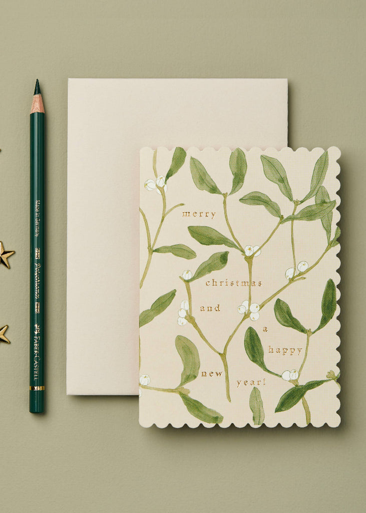 Wanderlust Paper Co | Mistletoe 'Merry Christmas' Card
