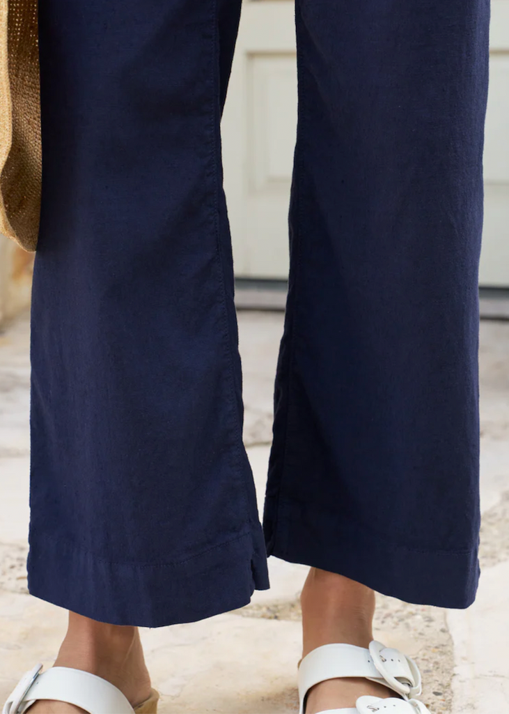 Frank & Eileen | Wexford Trouser | Italian Performance Linen - Navy Blue