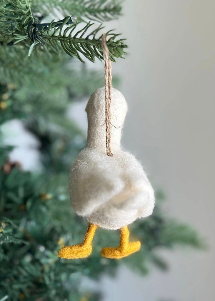 White Duck Felt Ornament